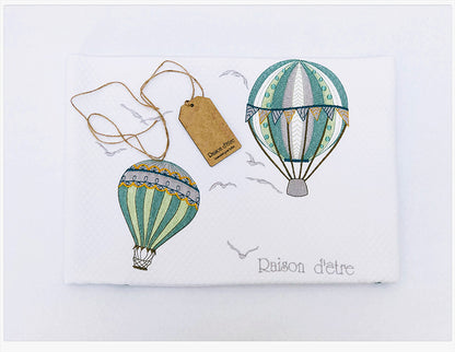 Baby gift set Hot Air Balloon green 14pcs