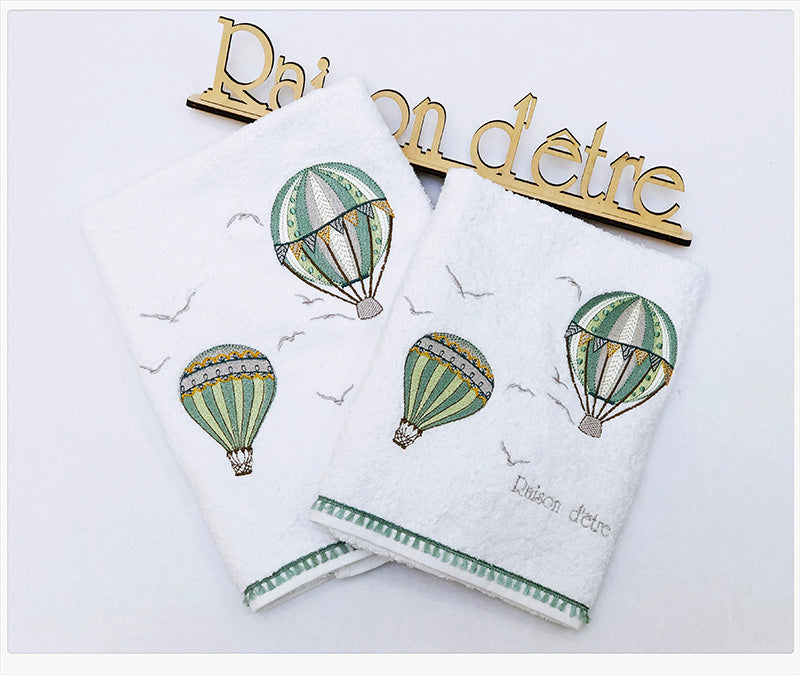 Baby gift set Hot Air Balloon green 14pcs