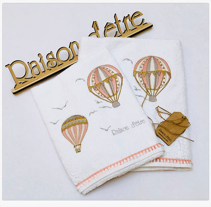 Baby gift set Hot Air Balloon pink 14pcs