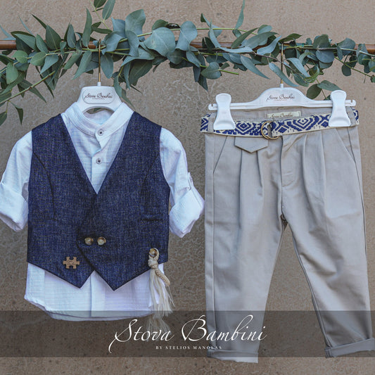 Baptism set SS24B15 blue white 6pcs