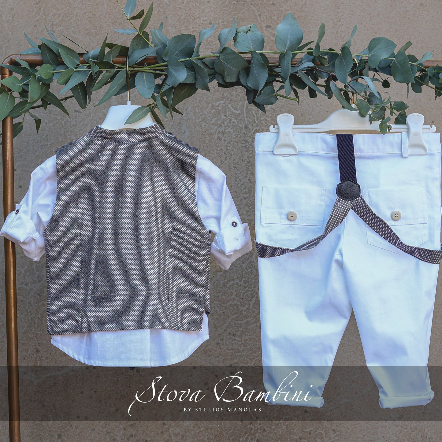 Baptism set SS24B3 gray white 6 pcs