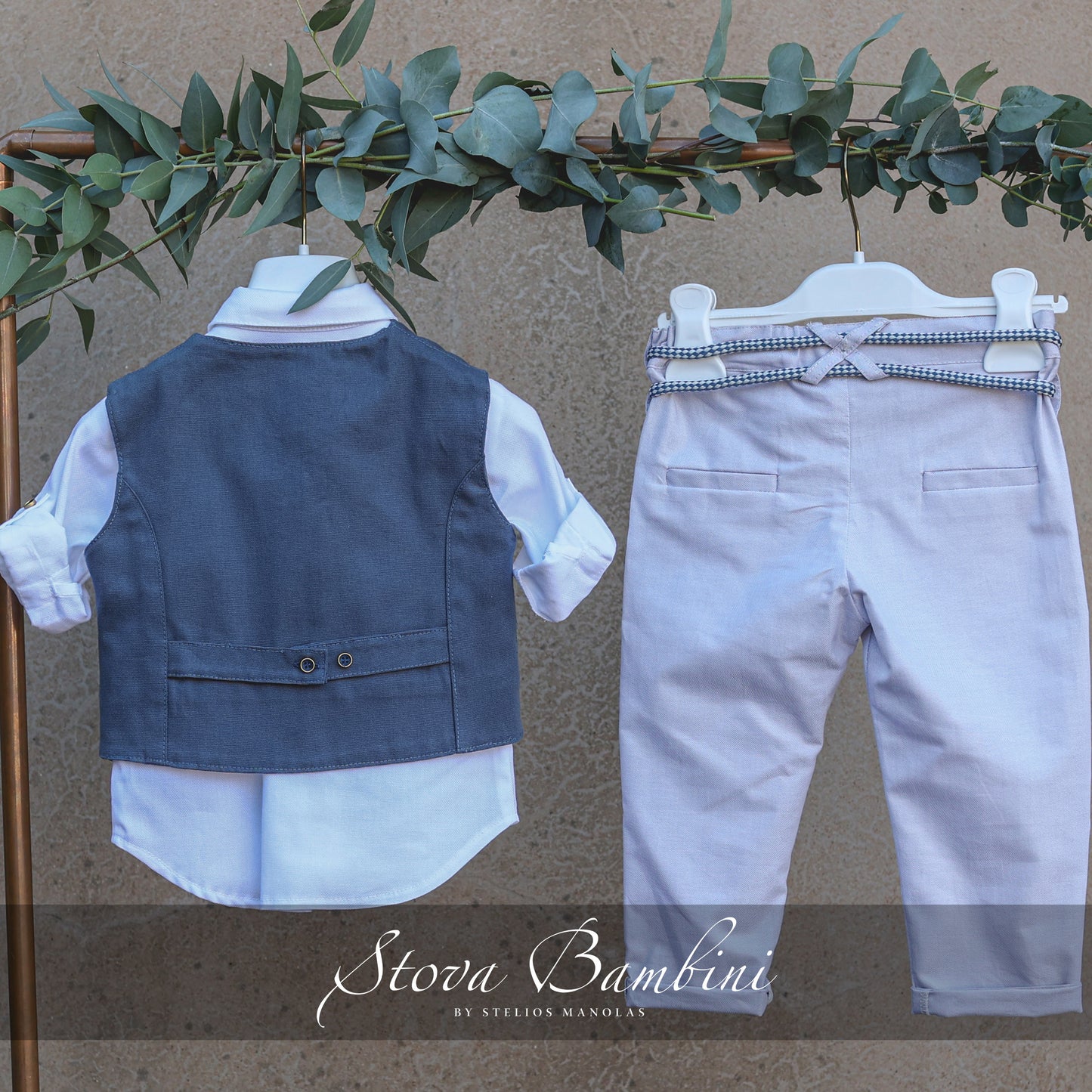 Baptism set SS24B9 blue gray 7pcs