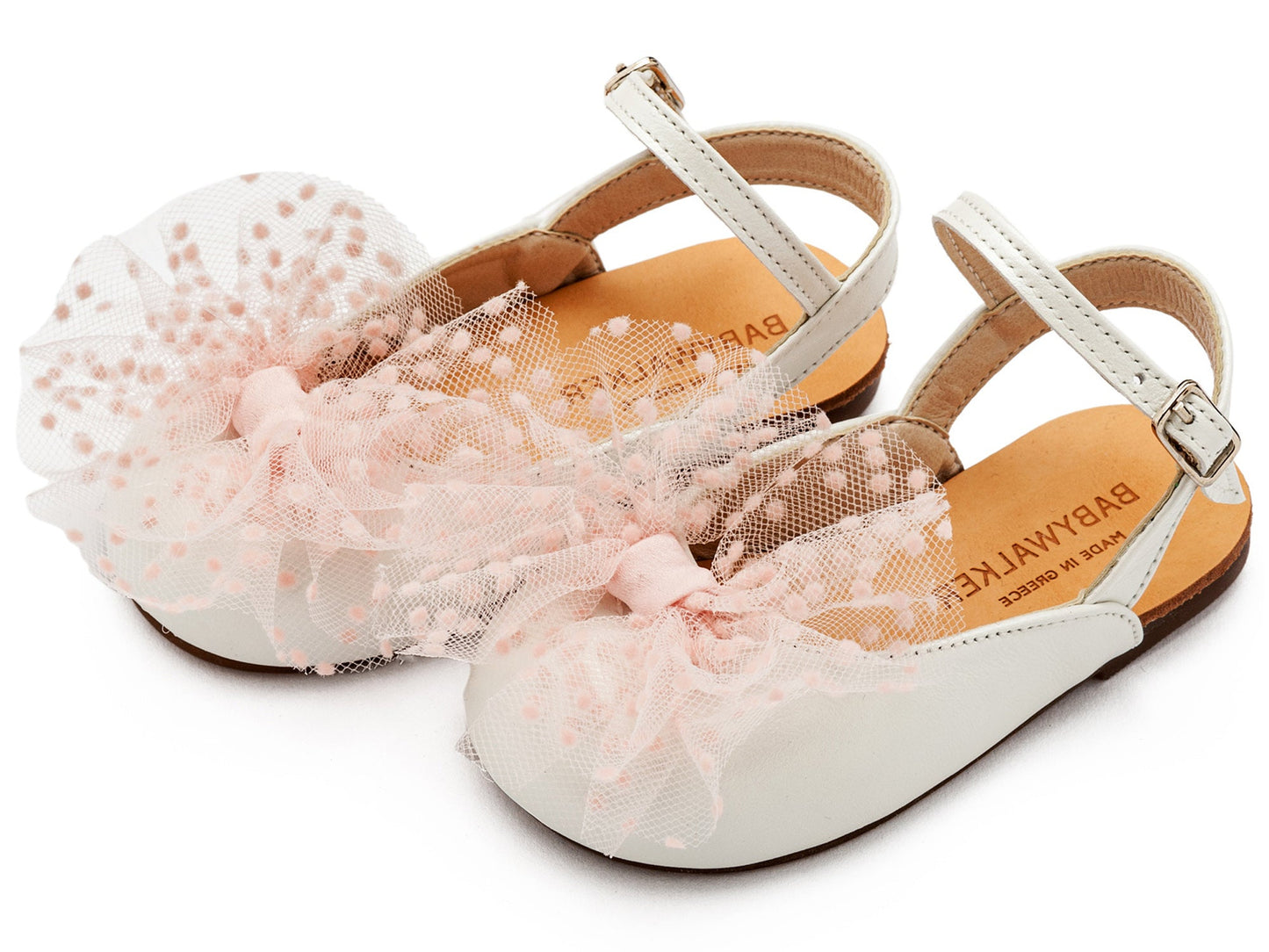 Babywalker Γαλλικό Σαμπό με Χειροποίητο Τούλινο Φιόγκο BW4859 Εκρού Ροζ - Artousa