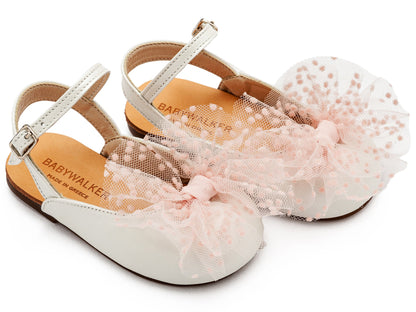 Babywalker Γαλλικό Σαμπό με Χειροποίητο Τούλινο Φιόγκο BW4859 Εκρού Ροζ - Artousa