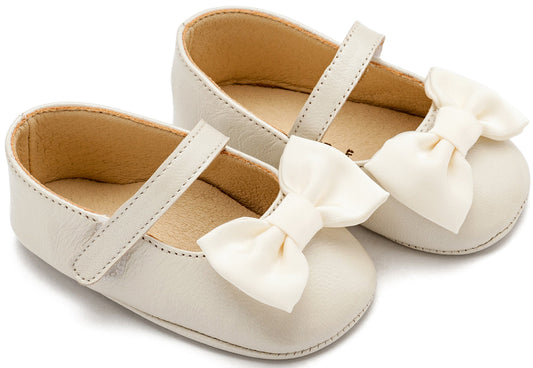 Babywalker Γοβακι Μονή Μπαρέτα με Υφασμάτινο Χειροποίητο Φιογκάκι MI1646 Εκρού - Artousa