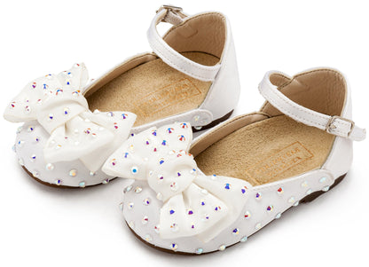 Babywalker Γοβάκι Satin με Φιόγκο LU6121 Λευκό - Artousa