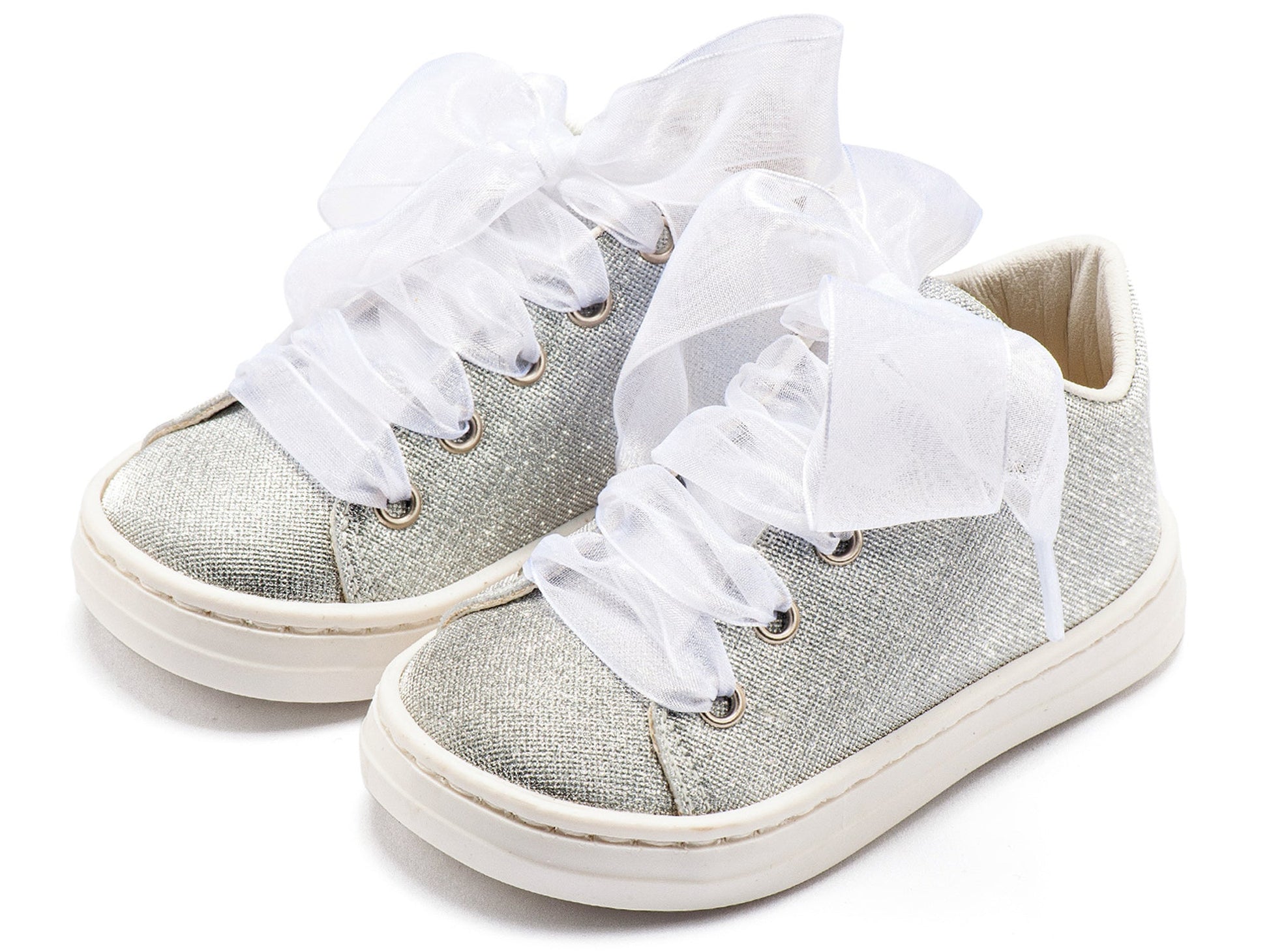 Babywalker Sneaker απο Ύφασμα και Δέσιμο Κορδέλα BW4864 Ασημί - Artousa