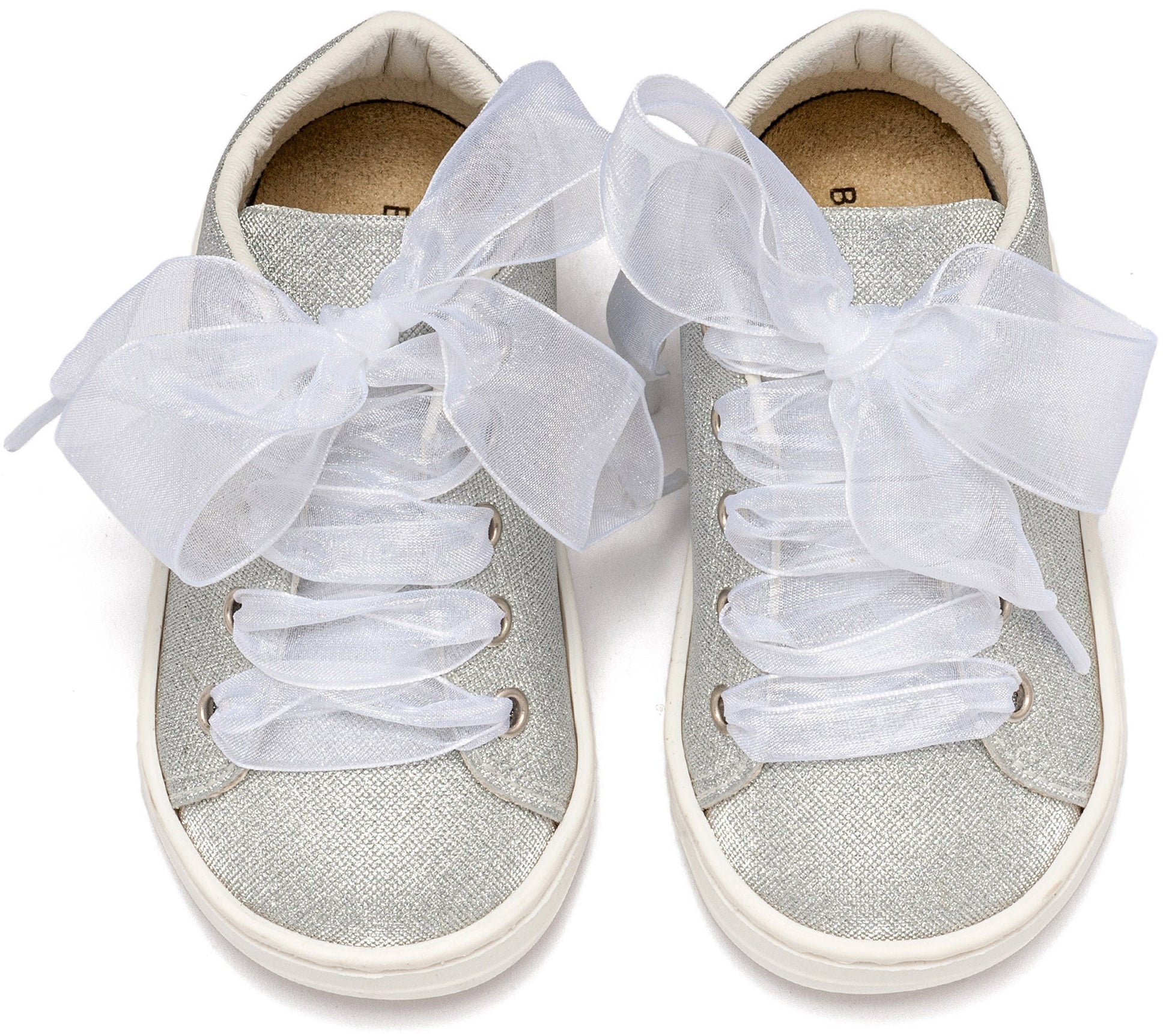 Babywalker Sneaker απο Ύφασμα και Δέσιμο Κορδέλα BW4864 Ασημί - Artousa