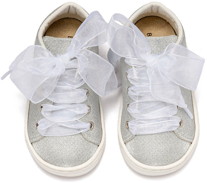 Babywalker Sneaker απο Ύφασμα και Δέσιμο Κορδέλα BW4864 Ασημί - Artousa