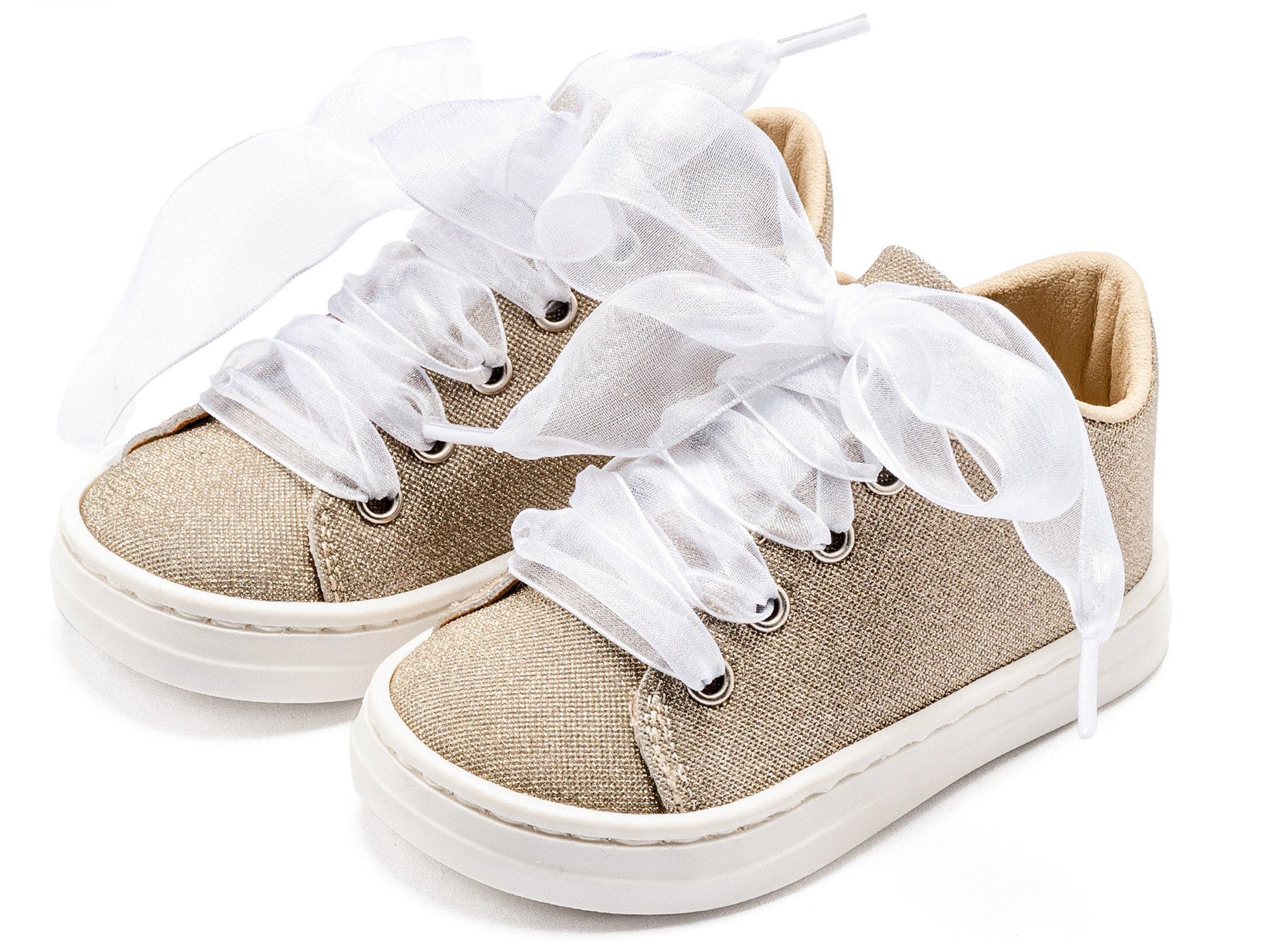 Babywalker Sneaker απο Ύφασμα και Δέσιμο Κορδέλα BW4864 Πλατίνα - Artousa