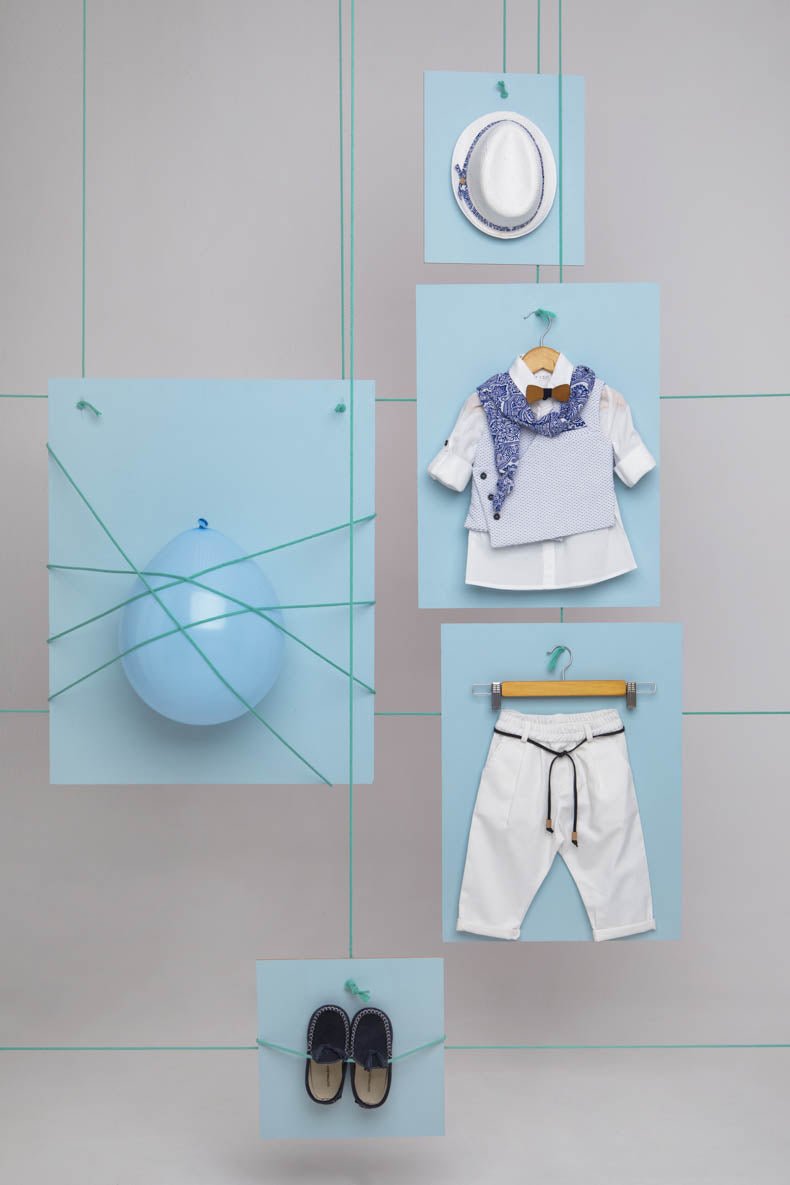 Βαπτιστικό σετ Alexis 1702 (SS25) λευκό σιελ 7τμχ - Artousa