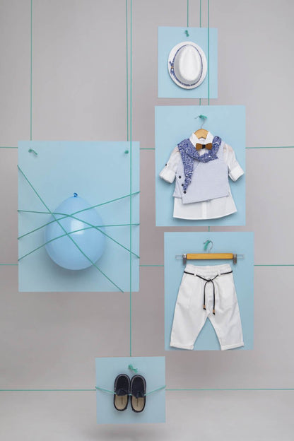 Βαπτιστικό σετ Alexis 1702 (SS25) λευκό σιελ 7τμχ - Artousa