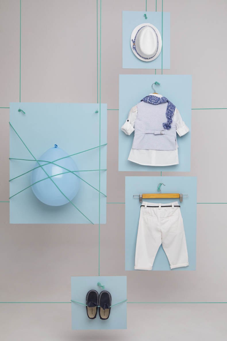 Βαπτιστικό σετ Alexis 1702 (SS25) λευκό σιελ 7τμχ - Artousa