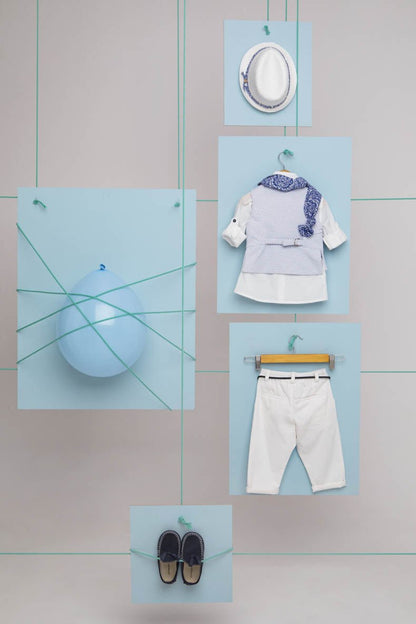 Βαπτιστικό σετ Alexis 1702 (SS25) λευκό σιελ 7τμχ - Artousa