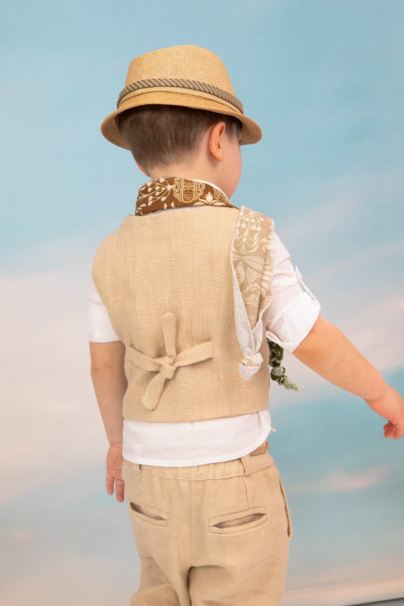 Βαπτιστικό σετ Alvertos 1705 (SS25) μπεζ 5τμχ - Artousa