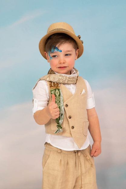 Βαπτιστικό σετ Alvertos 1705 (SS25) μπεζ 5τμχ - Artousa