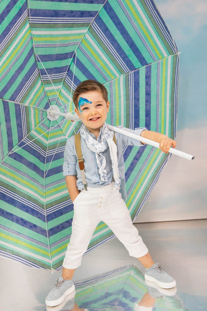 Βαπτιστικό σετ David 1717 (SS25) λευκό σιελ 5τμχ - Artousa