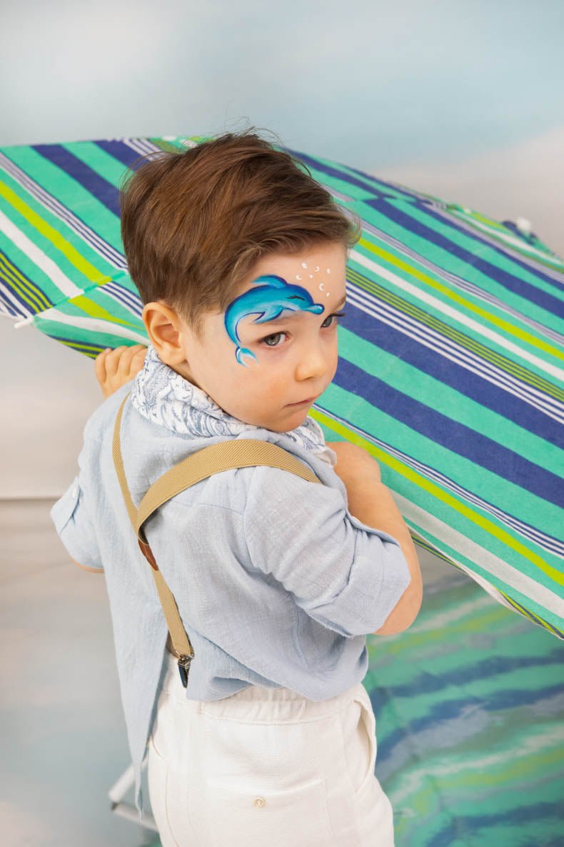 Βαπτιστικό σετ David 1717 (SS25) λευκό σιελ 5τμχ - Artousa