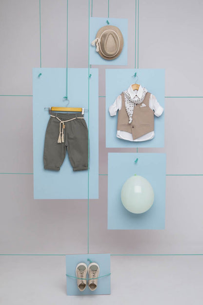 Βαπτιστικό σετ Gabriel 1715 (SS25) μπεζ 5τμχ - Artousa