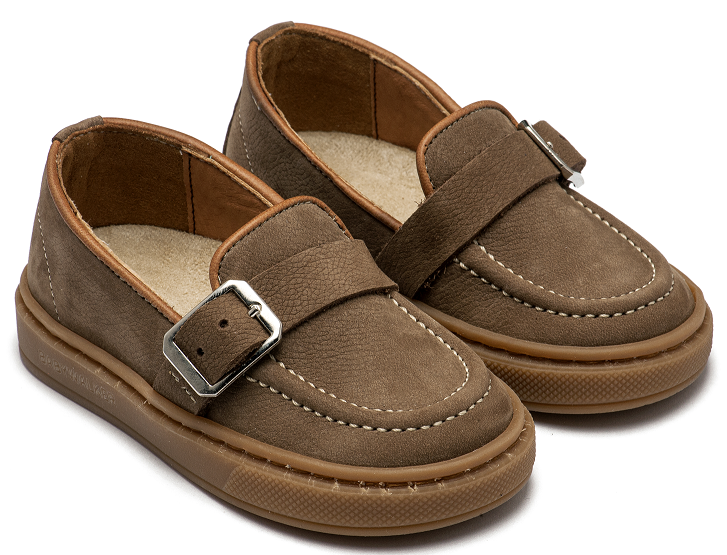 Babywalker Loafer από ναμπούκ δέρμα PB4322 καφέ