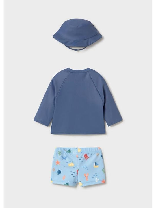 Μαγιό σετ με καπέλο (SS26) 1619 μπλε 3τμχ