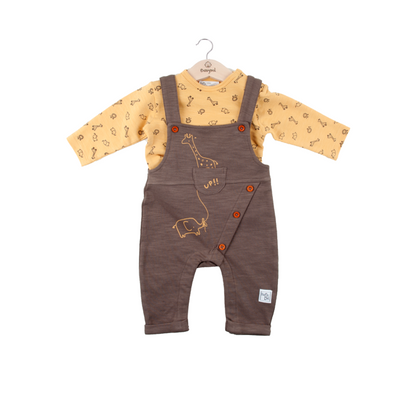 Set of overalls - brown t-shirt 22853