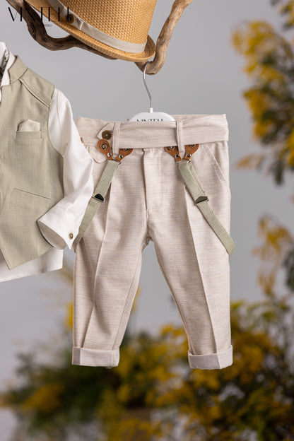 Baptism set 5209 beige-olive 7pcs