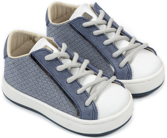 Two-tone Lace-up Sneaker EXC5199 Blue Roa White