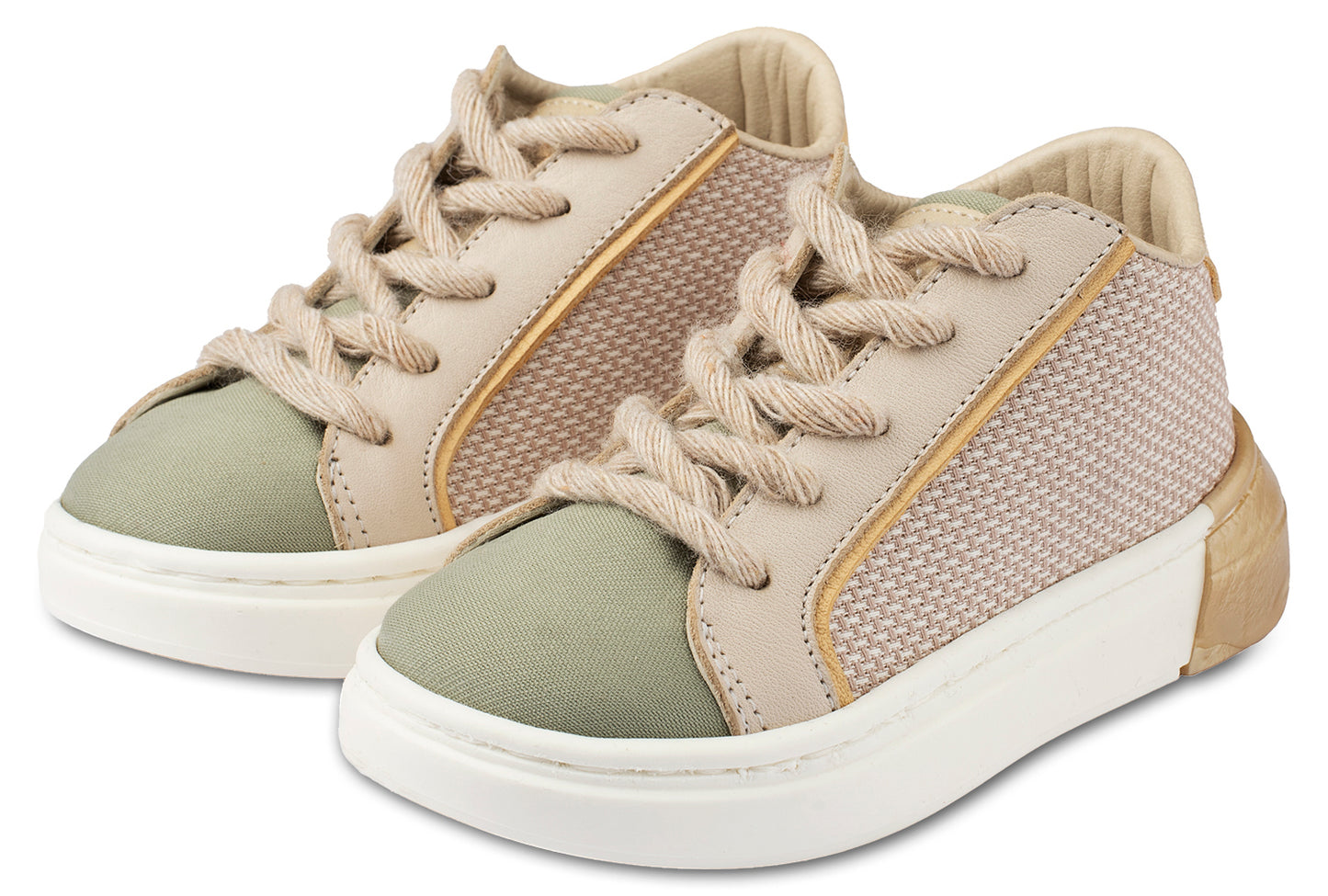 Two-tone Lace-up Sneaker EXC5255 Beige Mint