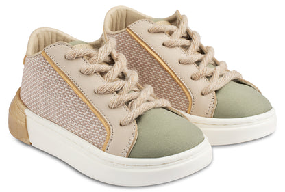 Two-tone Lace-up Sneaker EXC5255 Beige Mint