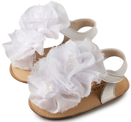 Leather sandal with flowers MI1559