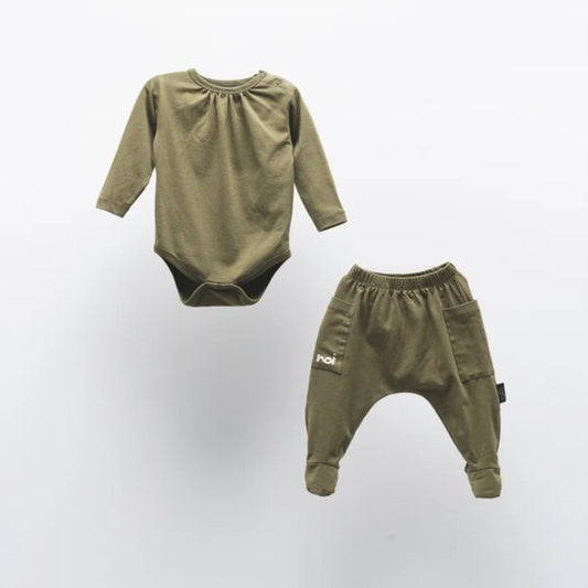 Σετ φορμάκι παντελονάκι χακί 2τμχ