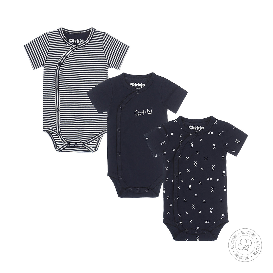 Set of blue 3-piece bodysuits N242