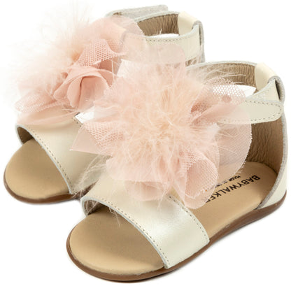 Leather Sandal Decorated with Pom Poms PRI2599