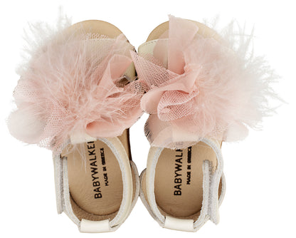 Leather Sandal Decorated with Pom Poms PRI2599