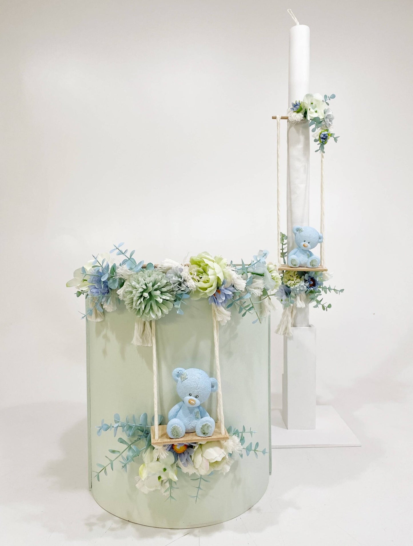 Baptism set Basket Bear Doll A23-001 7pcs