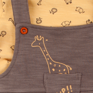 Set of overalls - brown t-shirt 22853