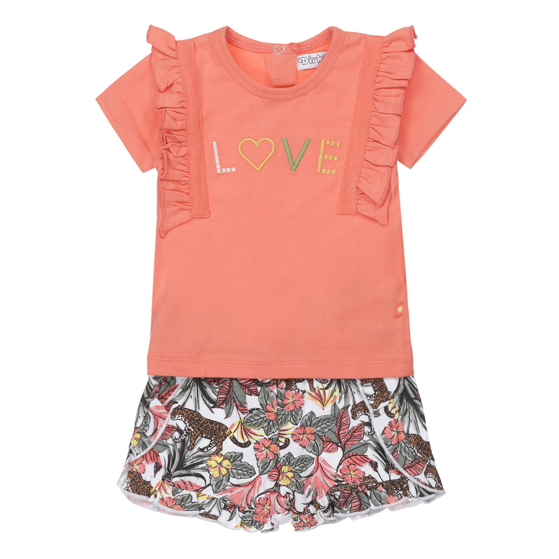 T-shirt and pants set T46479-35 coral 2pcs