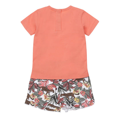 T-shirt and pants set T46479-35 coral 2pcs